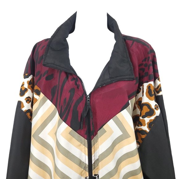 Vintage Argee Sports Windbreaker Womens Size 24W Track Jacket Zip Up Lined - Picture 3 of 13